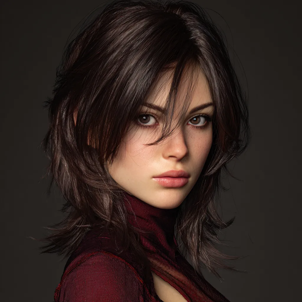 Glossy Layered Shoulder Length Hairstyle