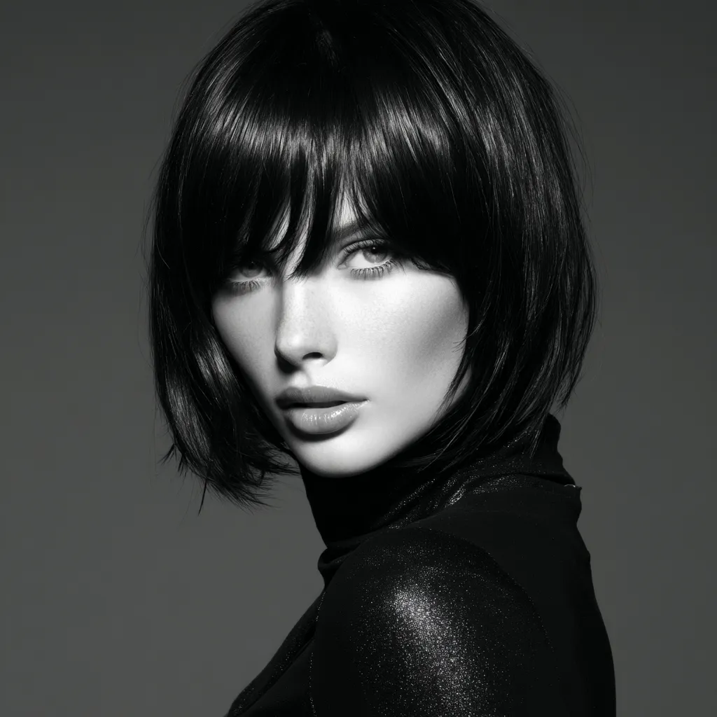 Glossy Layered Shoulder Length Hairstyle