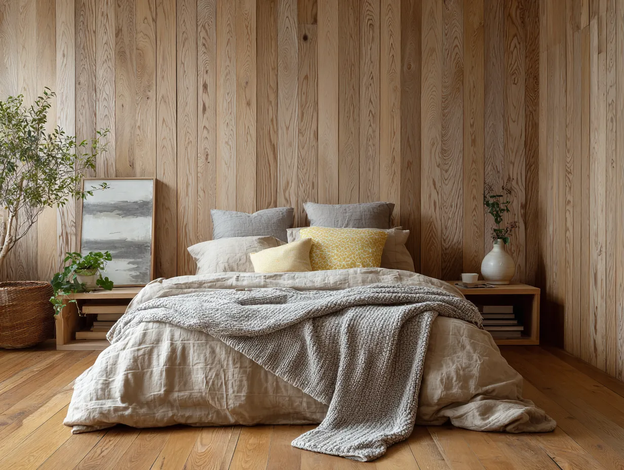 Light Oak Wall Panelling Bedroom