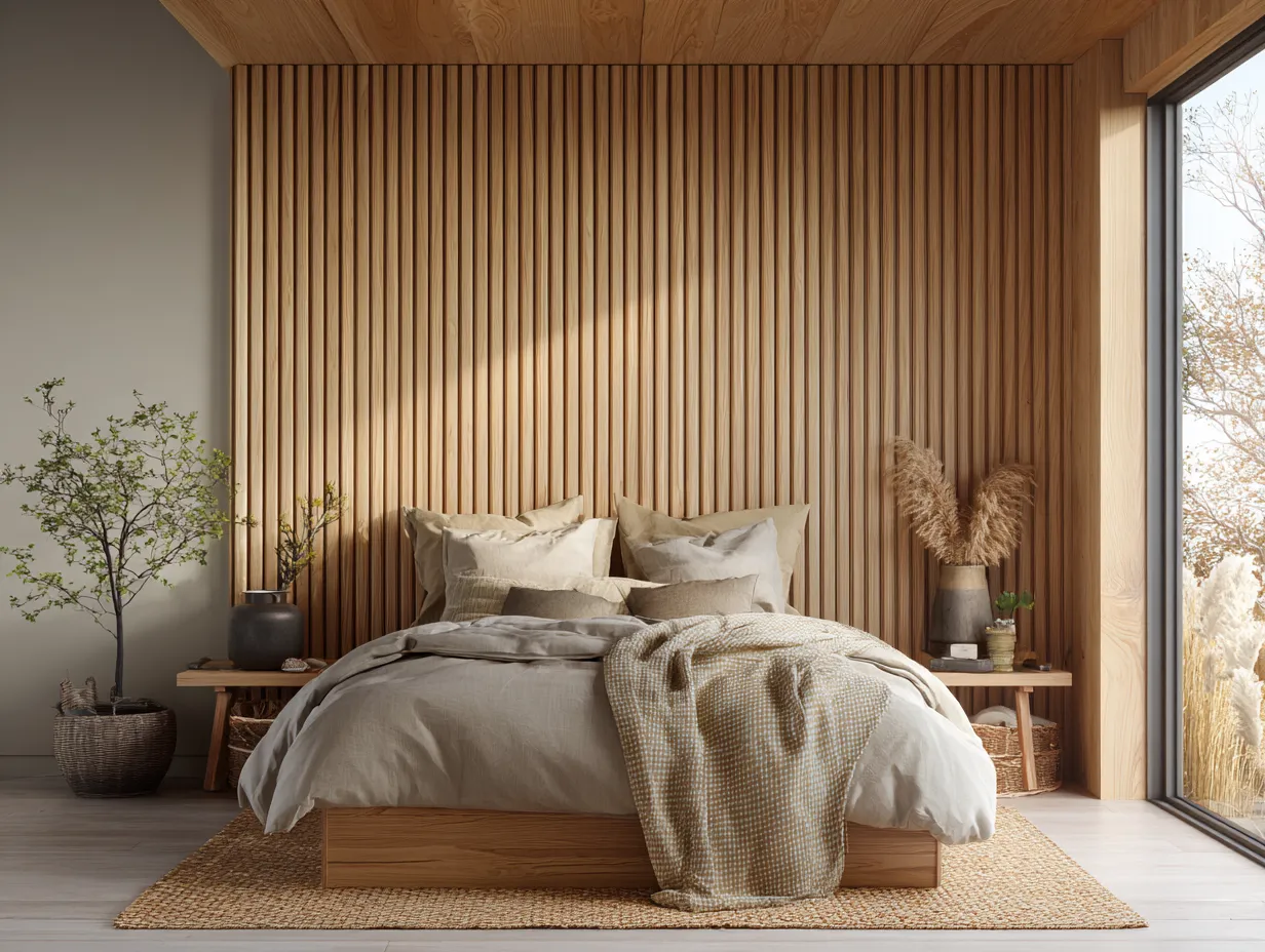 Light Oak Wall Panelling Bedroom