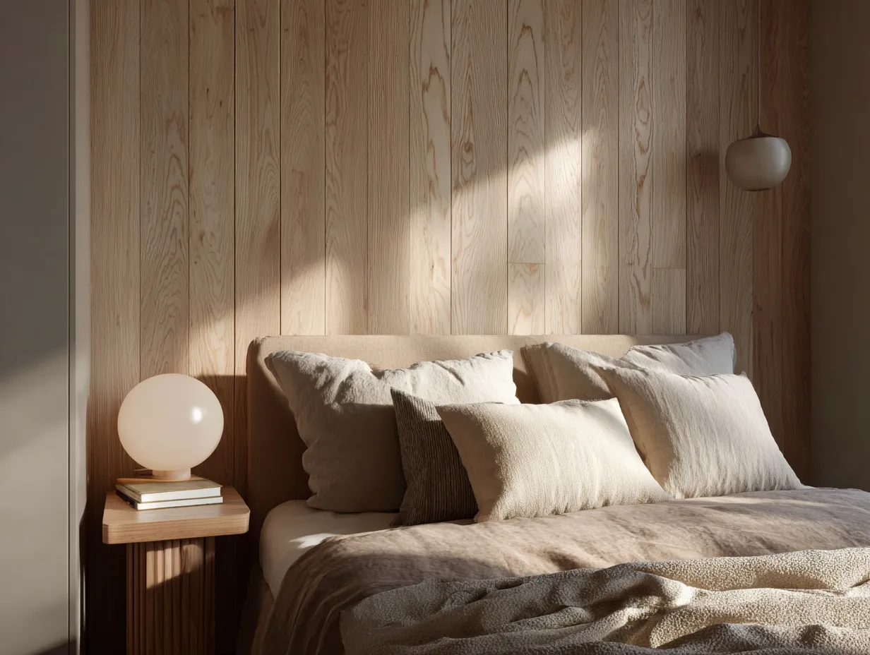 Light Oak Wall Panelling Bedroom