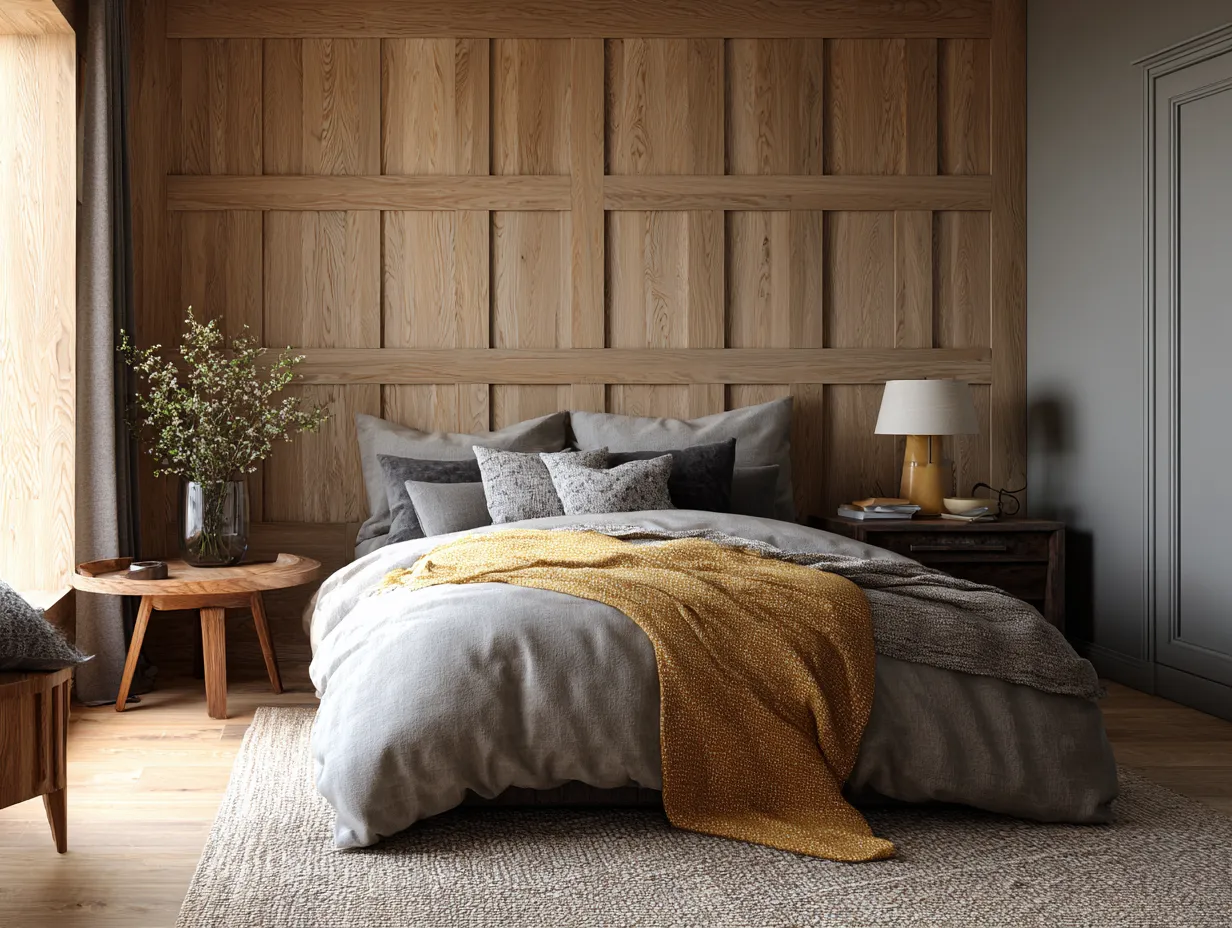 Light Oak Wall Panelling Bedroom