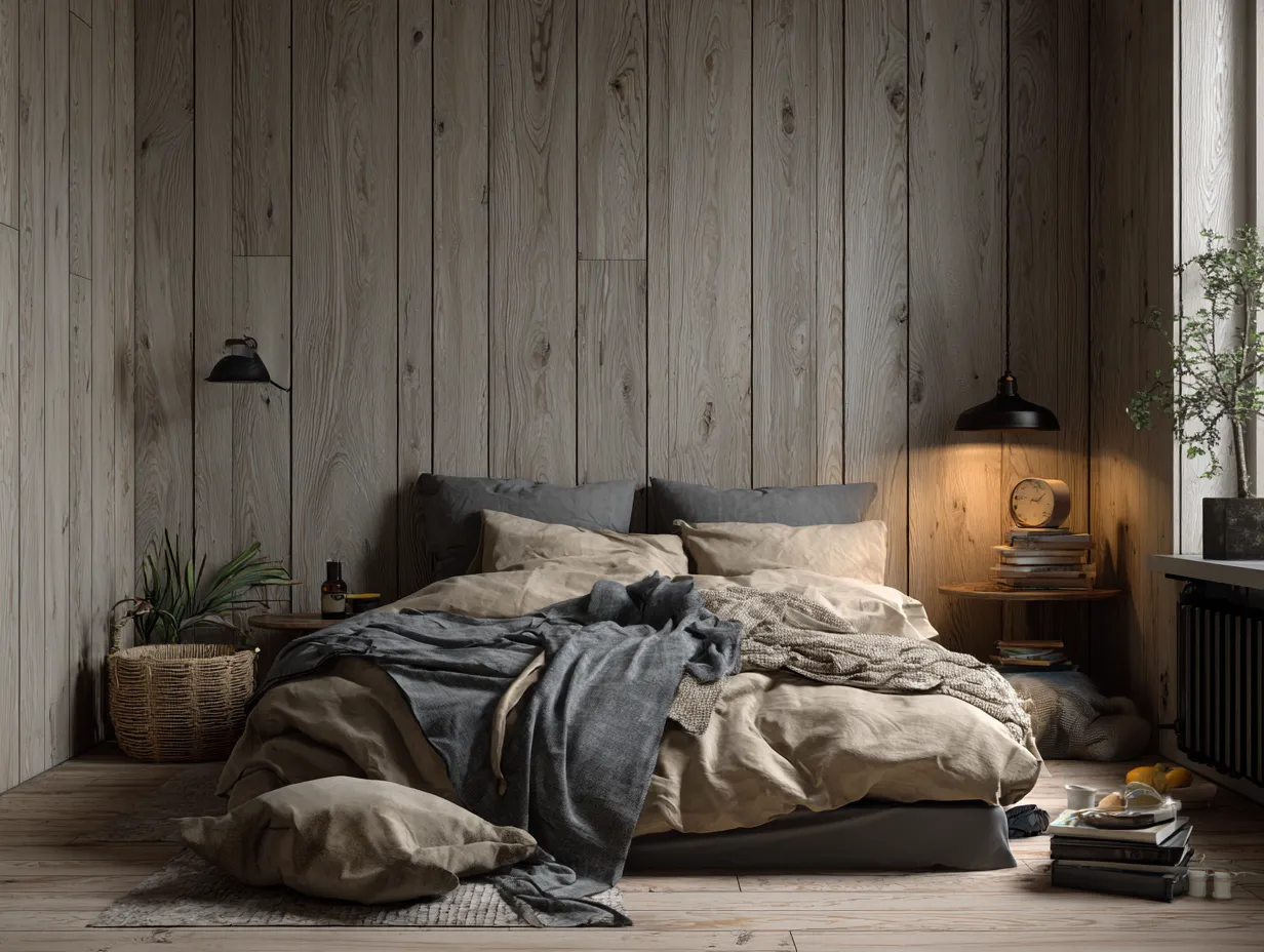 Light Oak Wall Panelling Bedroom