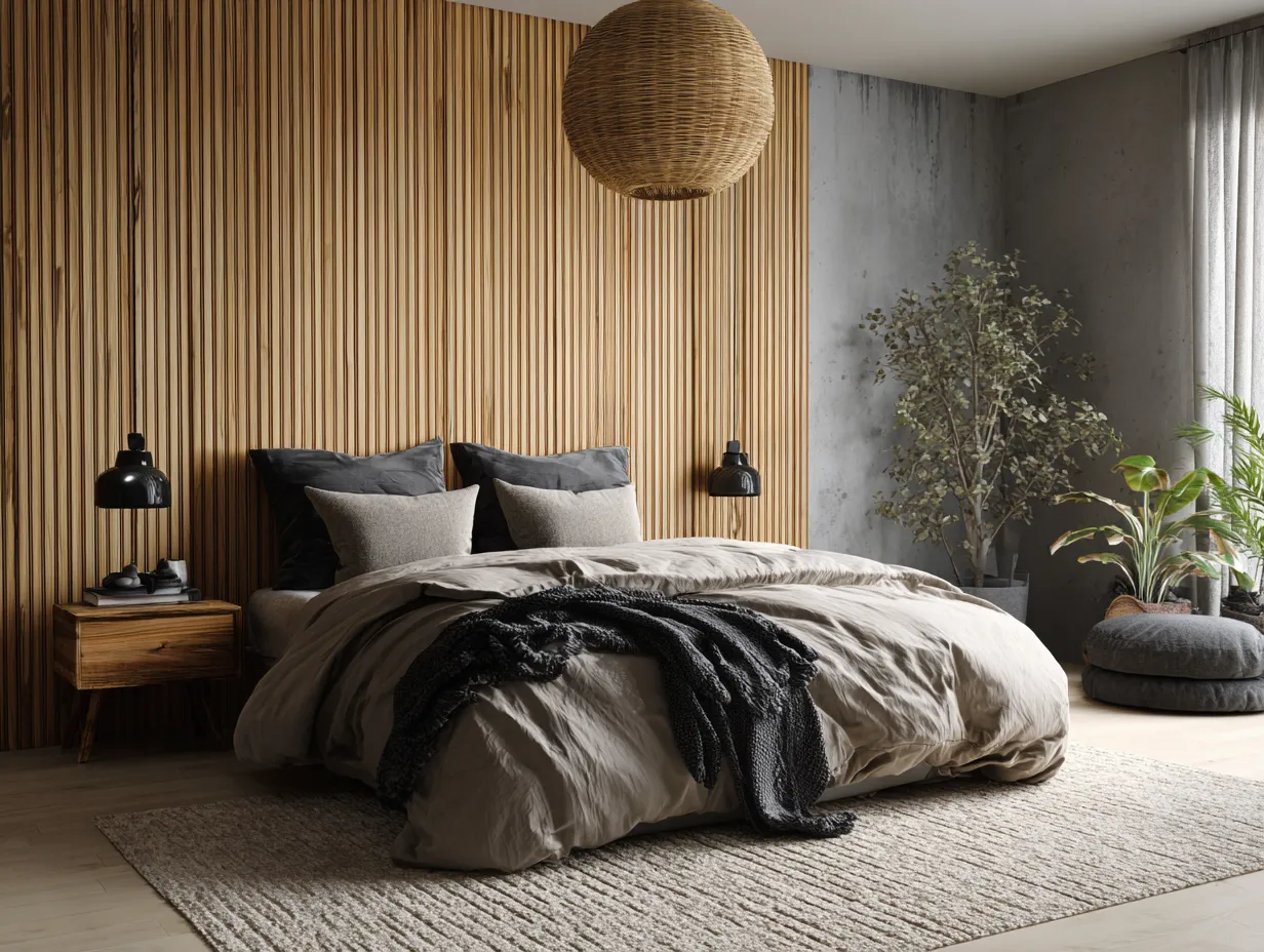 Light Oak Wall Panelling Bedroom