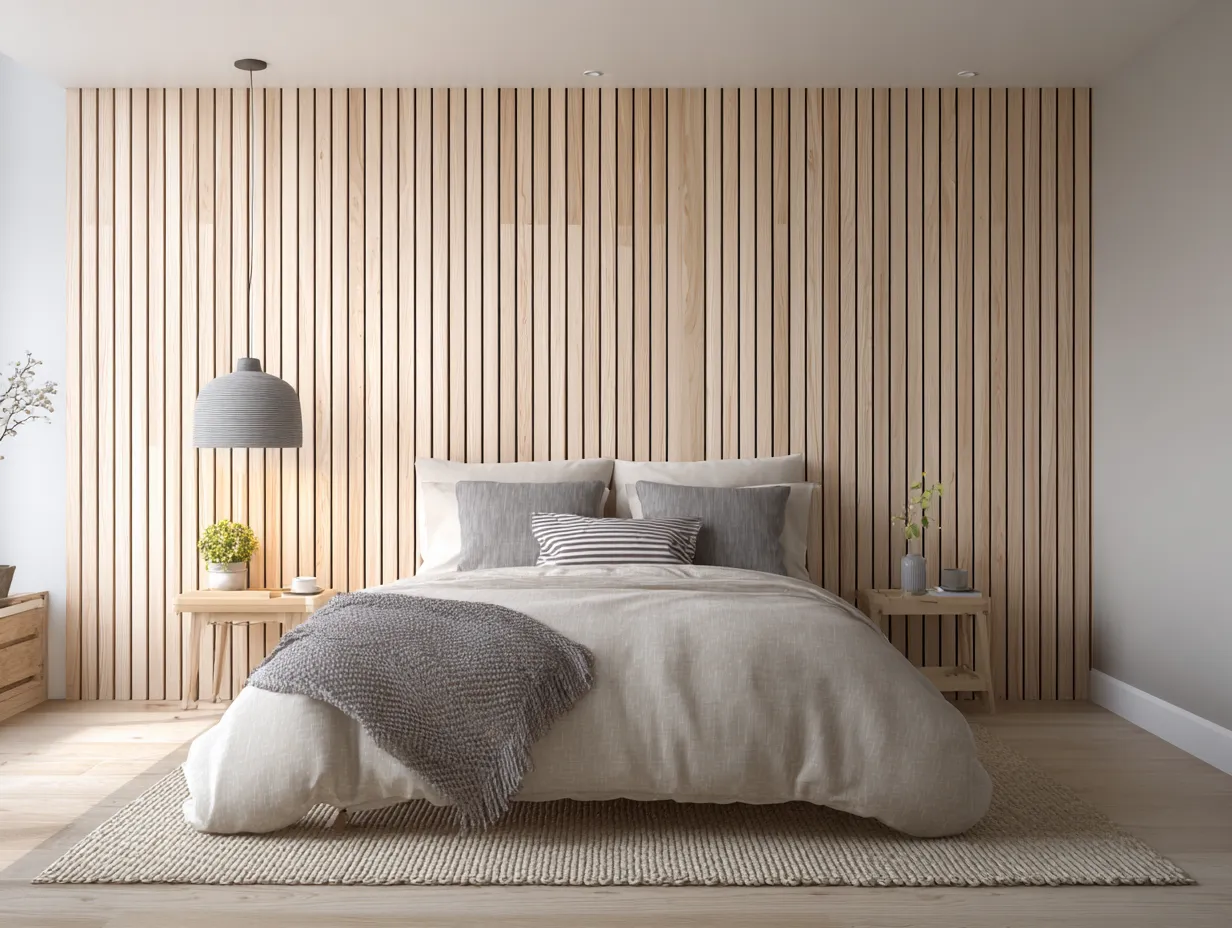 Light Oak Wall Panelling Bedroom