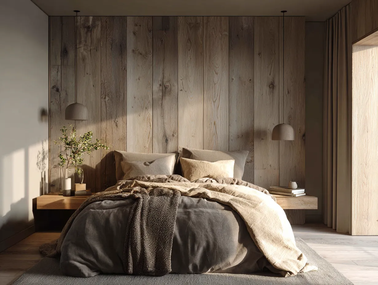 Light Oak Wall Panelling Bedroom
