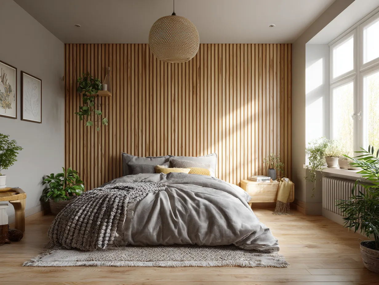Light Oak Wall Panelling Bedroom