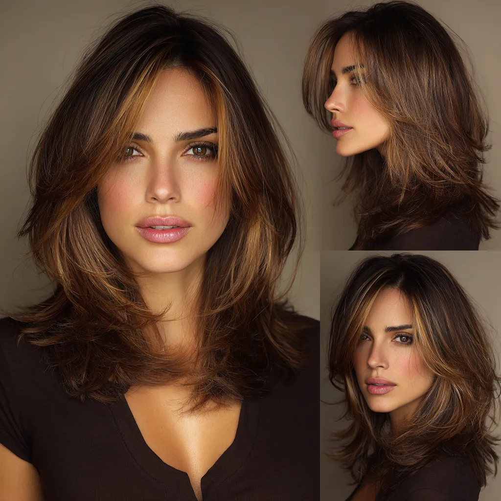Medium Layered Haircuts That Make Caramel Highlights
