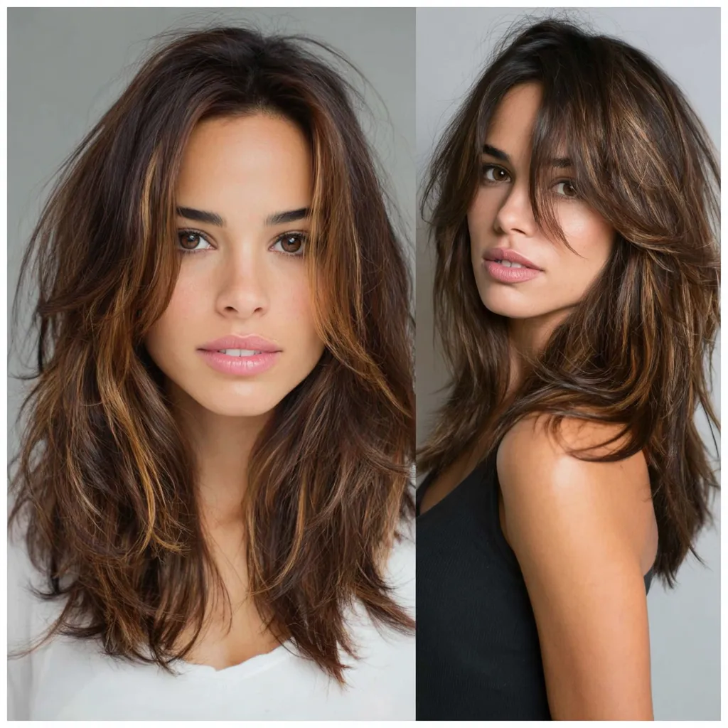 caramel balayage with layers