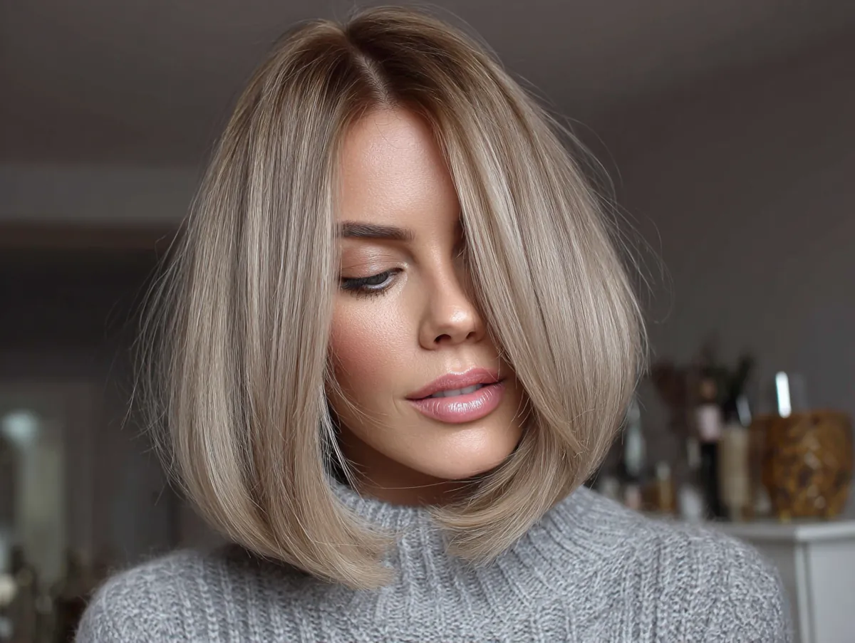 beige blonde long bob hair natural tone