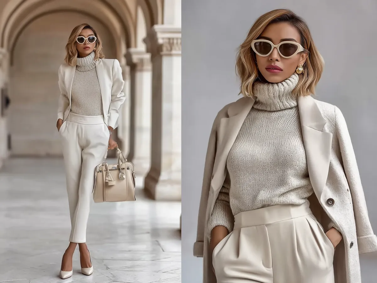 Neutral Color Outfit Ideas with Chic Layers - 4