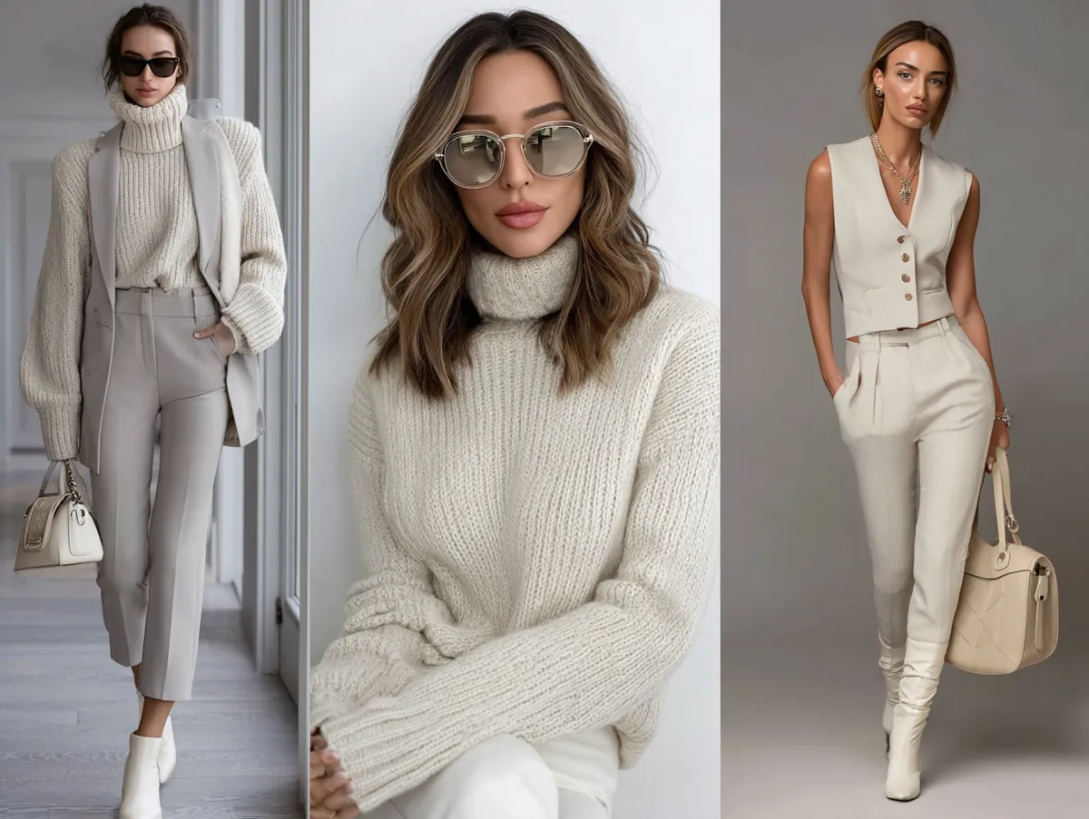 Neutral Color Outfit Ideas with Chic Layers