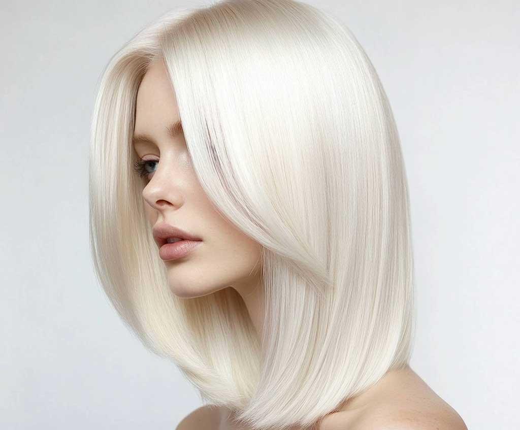 platinum long bob haircut bold blonde
