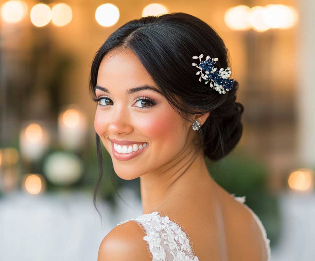 8 Chic Wedding Hairstyles for Long Hair with Navy Blue and Silver Accents 333 Inspiring Lifestyle Ideas