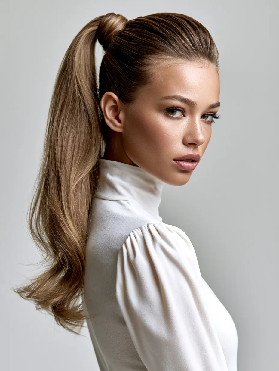 half up ponytail hairstyle