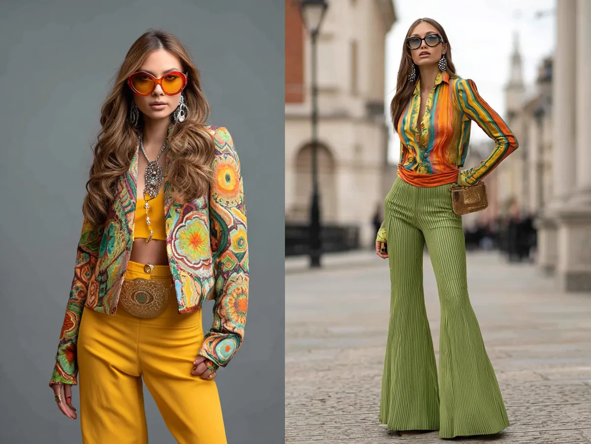 10+ Retro 70s Outfit Ideas with Bell-Bottom Jeans and Vibrant Tie-Dye