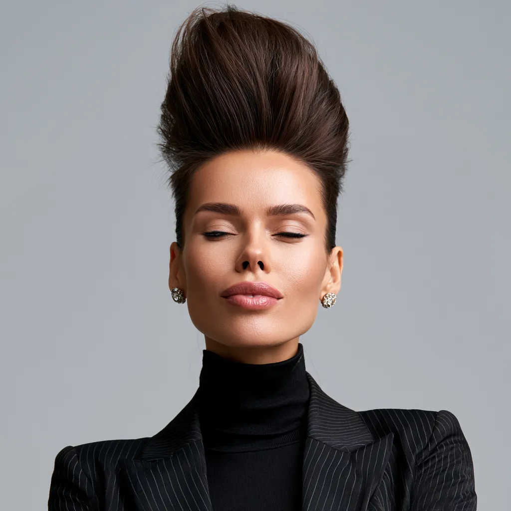 thick straight up hairstyles