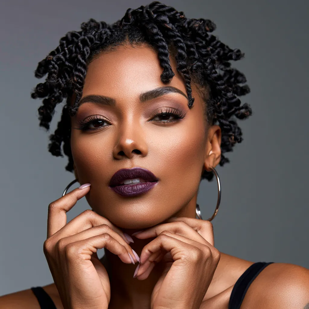 2 strand twist short hair women