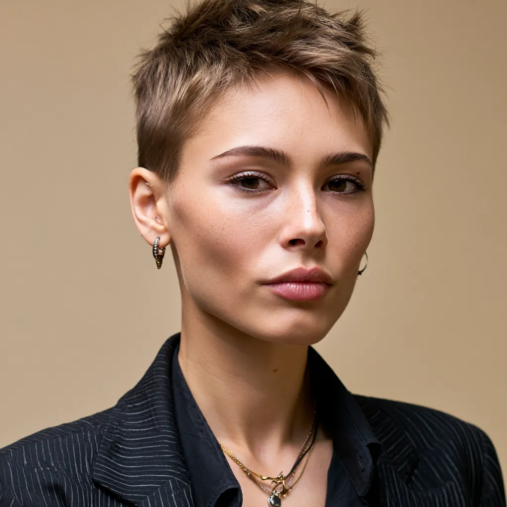 androgynous haircut for round face