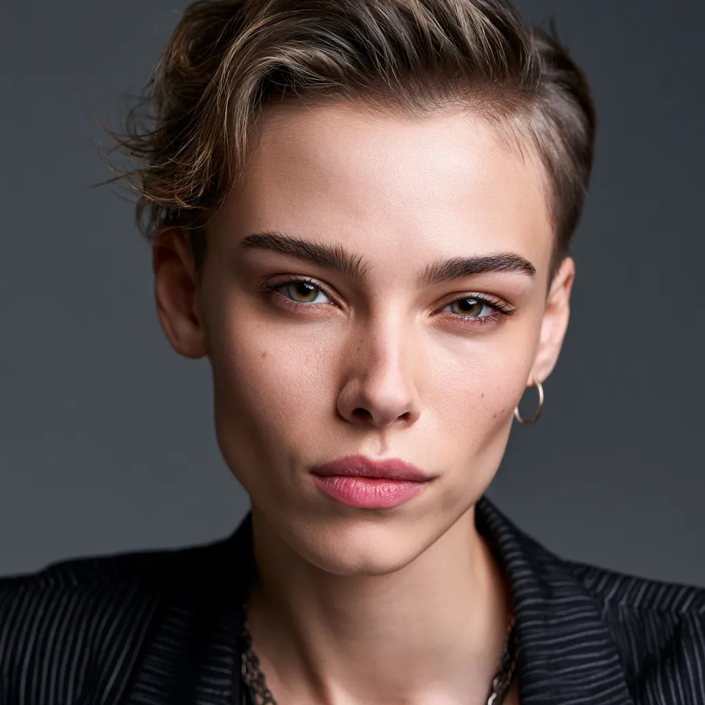 androgynous hairstyles for round faces