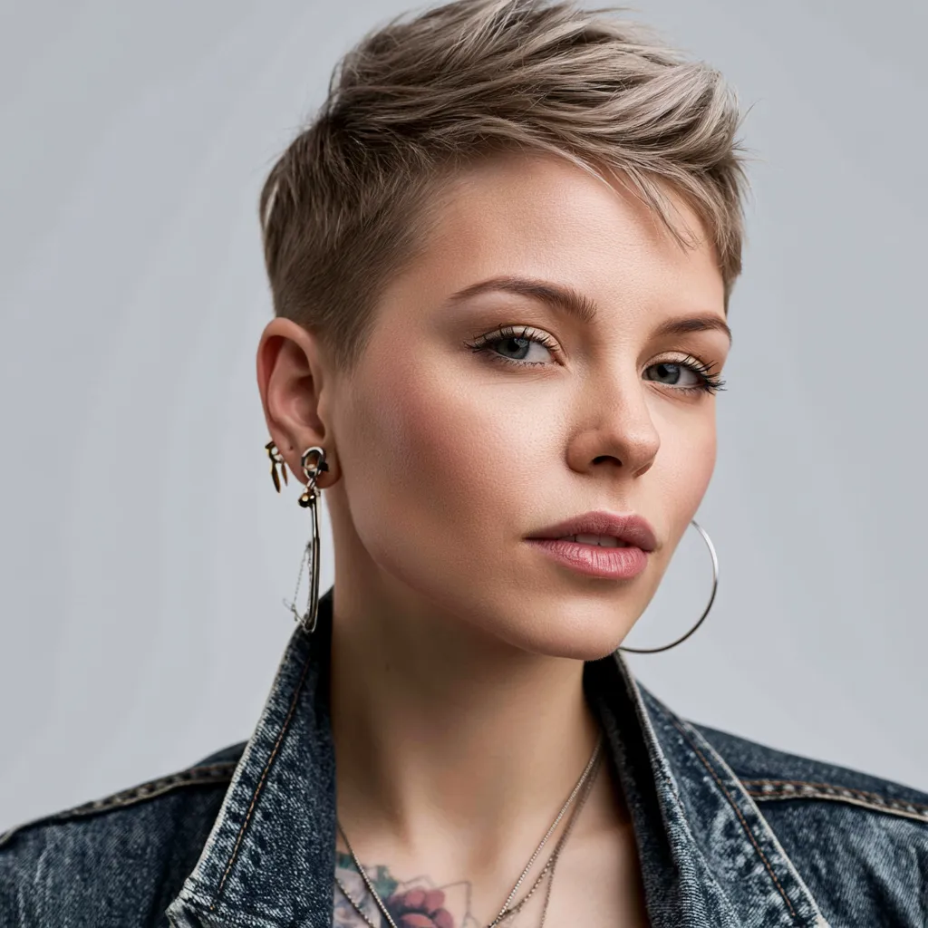 low-maintenance androgynous haircuts for round faces