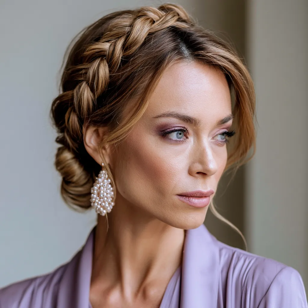 bridesmaid braided updo