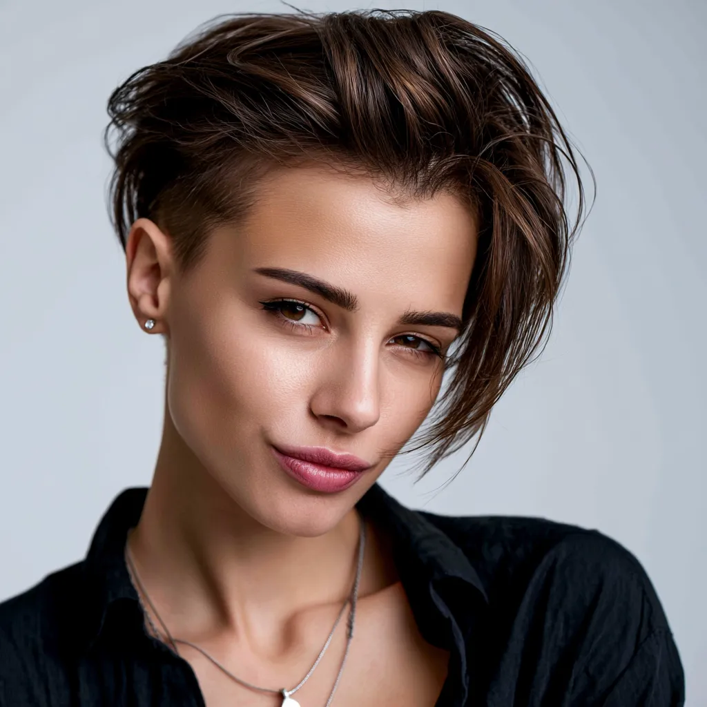 androgynous haircuts for round faces