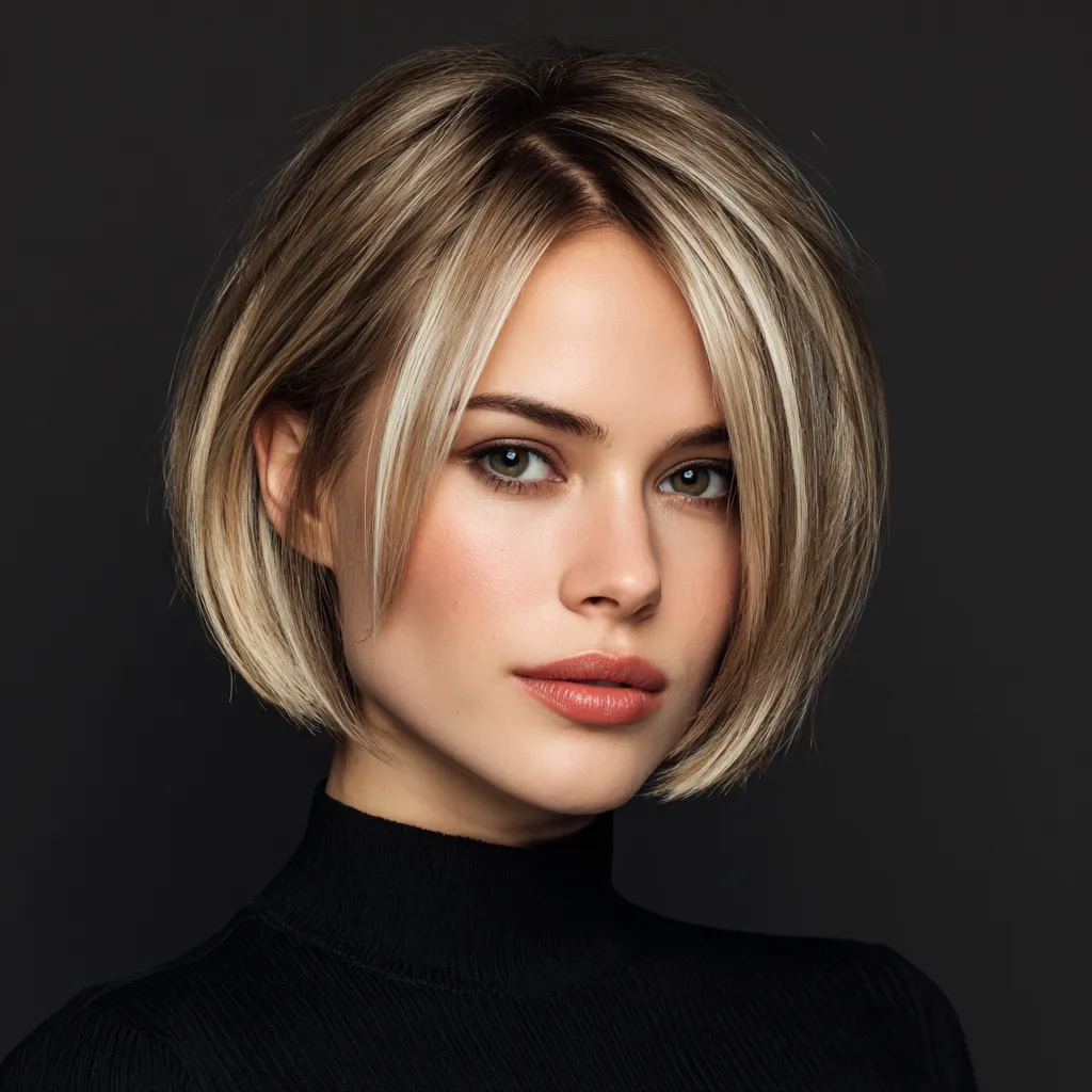 medium short haircuts with highlights for women