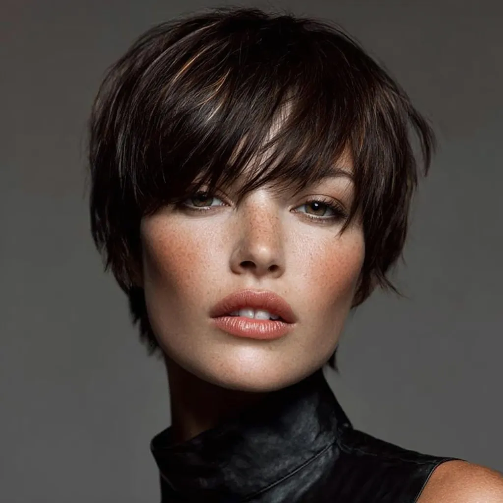 bold highlights on medium short haircut for women