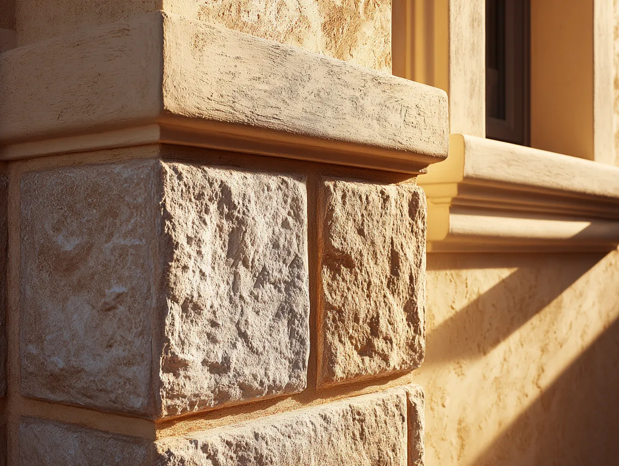outside corner moulding ideas with rusticated stones