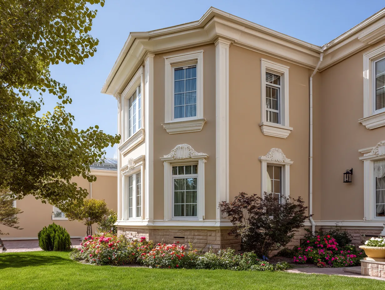 house corner design outside with decorative molding