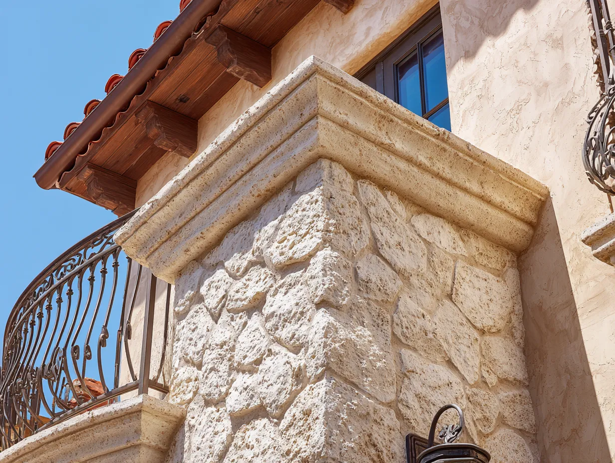 corner trim ideas with quoin rustication on facade