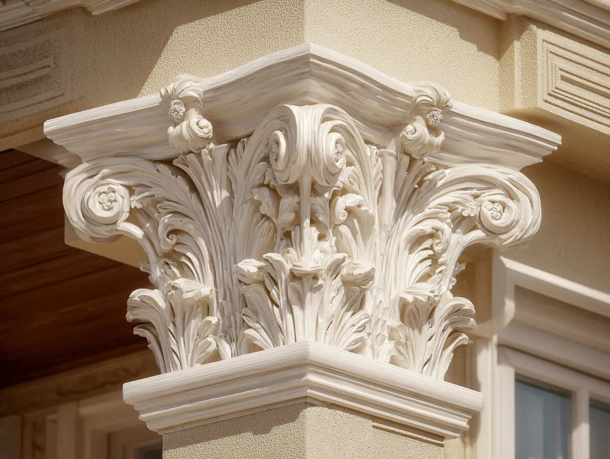 corner trim ideas with pilaster on house facade