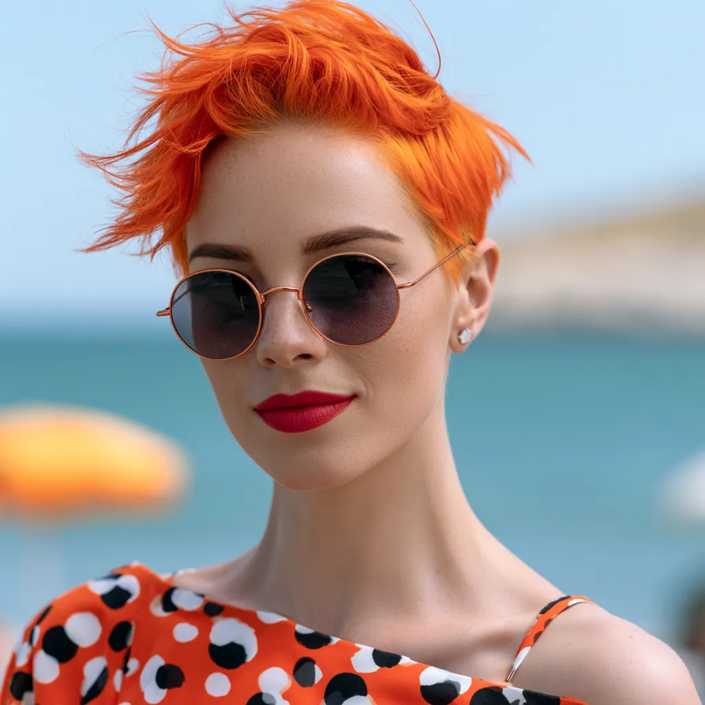 bixie haircut with glasses