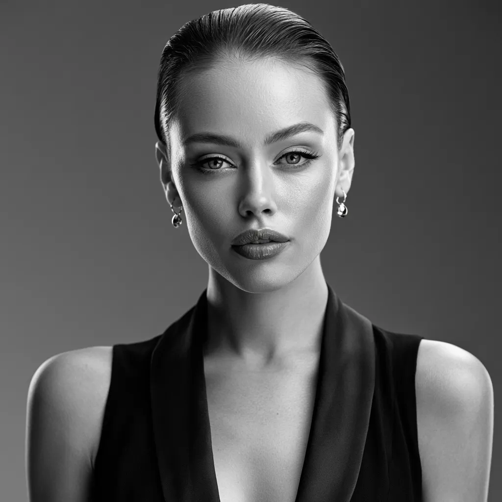 slick back straight hair women