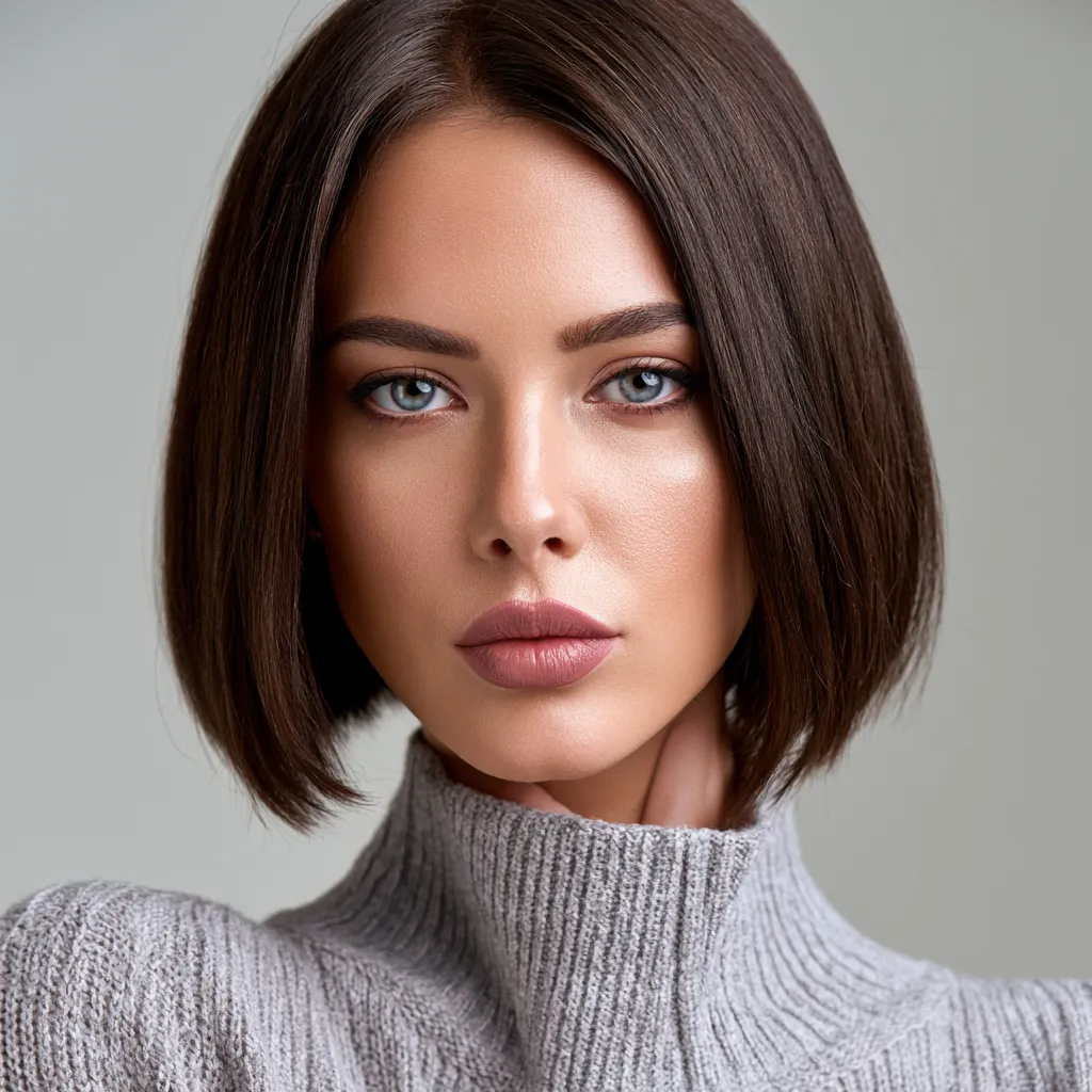 straight haircuts for oval faces