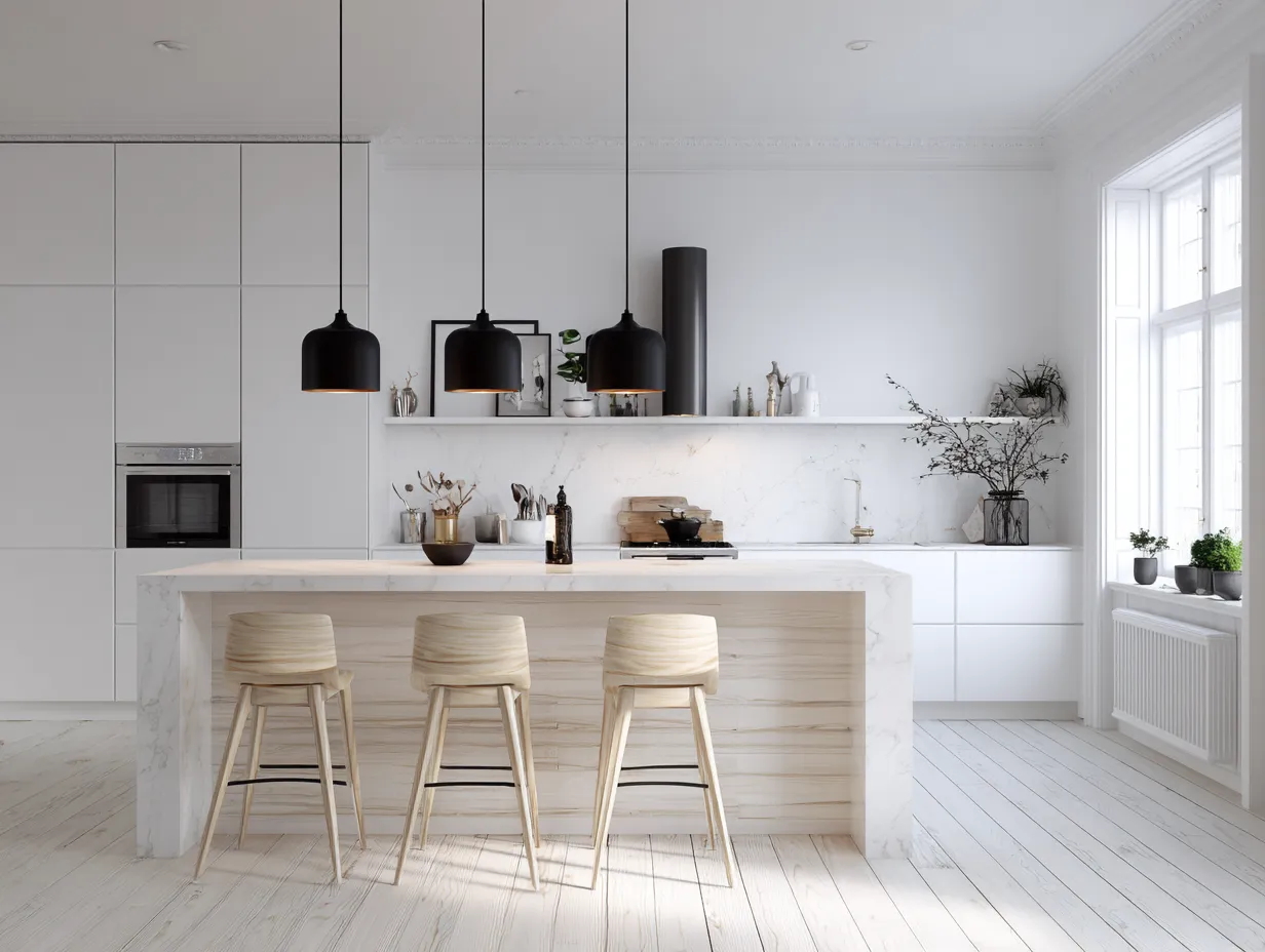white scandinavian kitchen clean lines