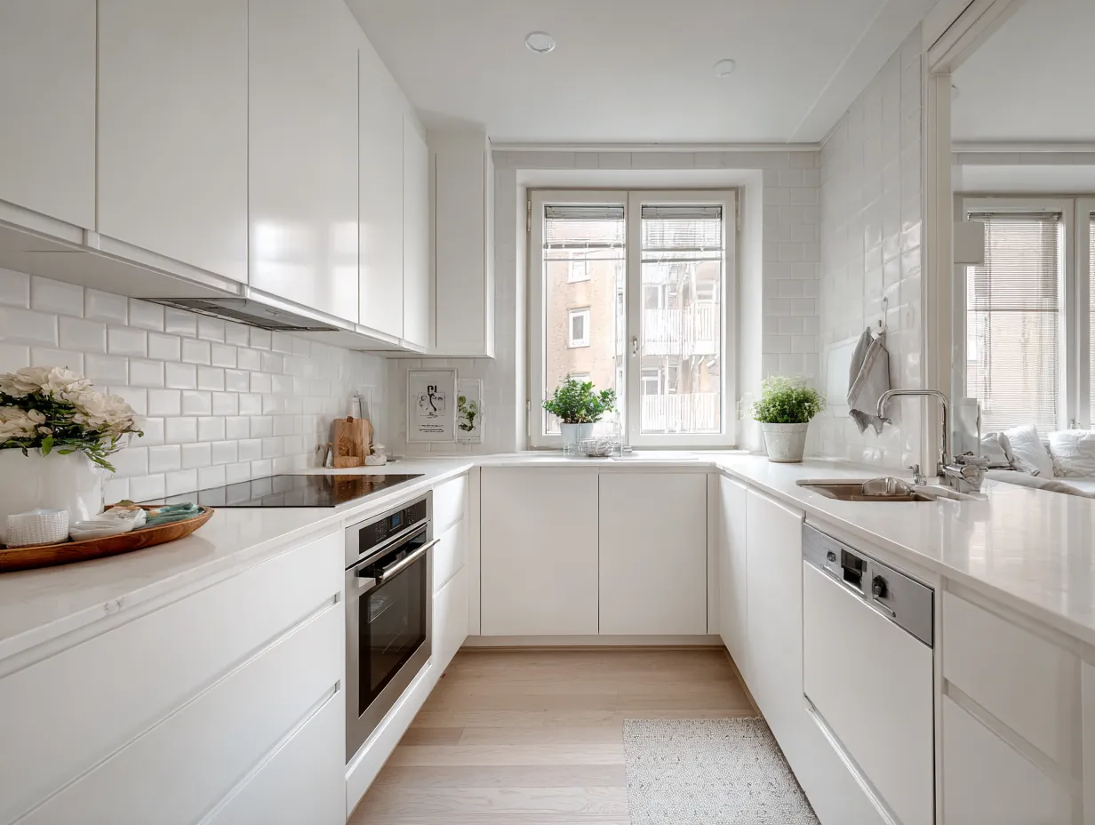 scandi white kitchen bright and airy