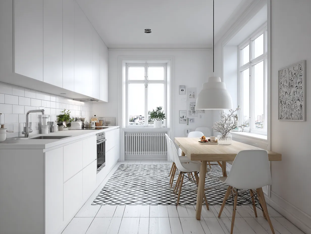 white scandi kitchen simple design