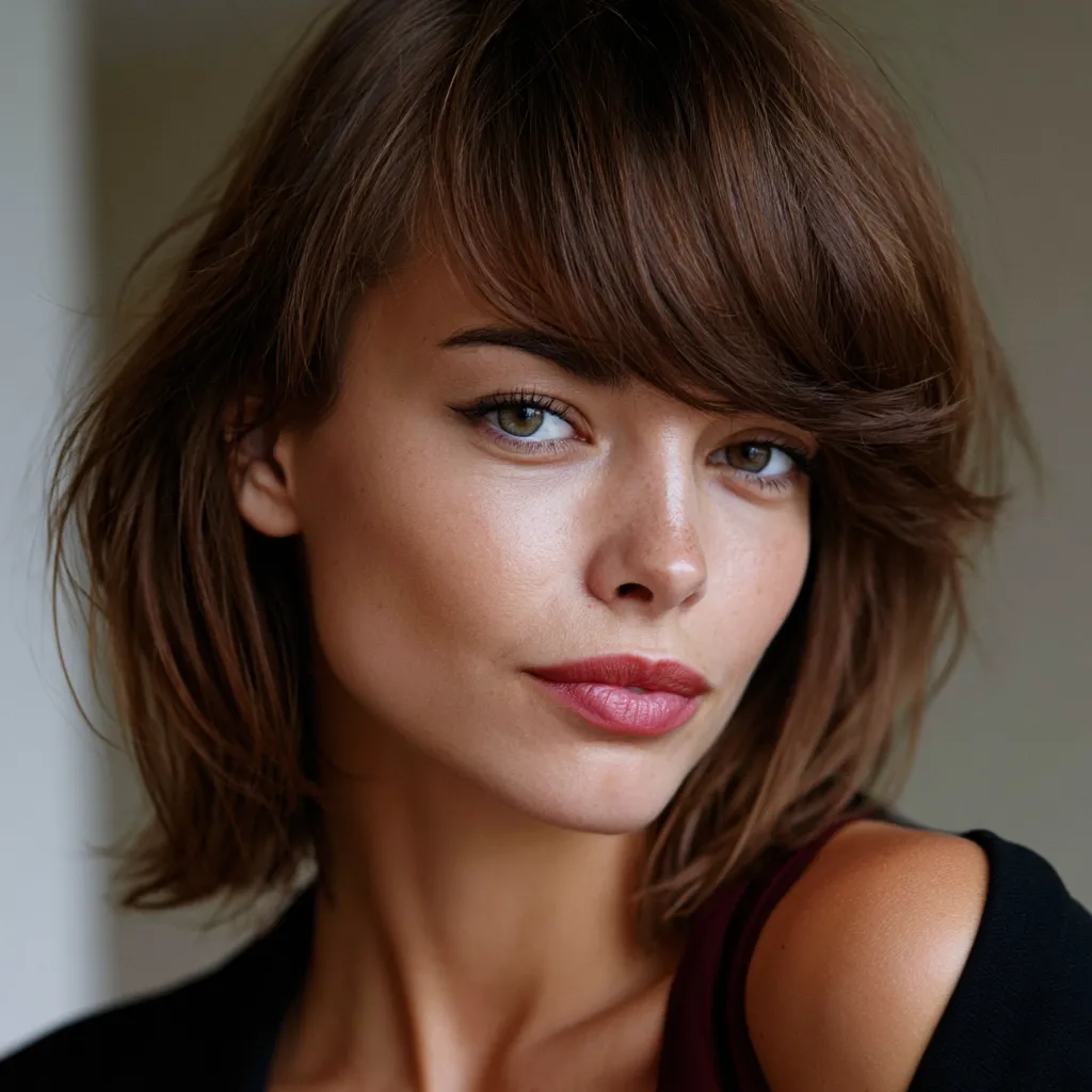 how to cut your own bangs side swept