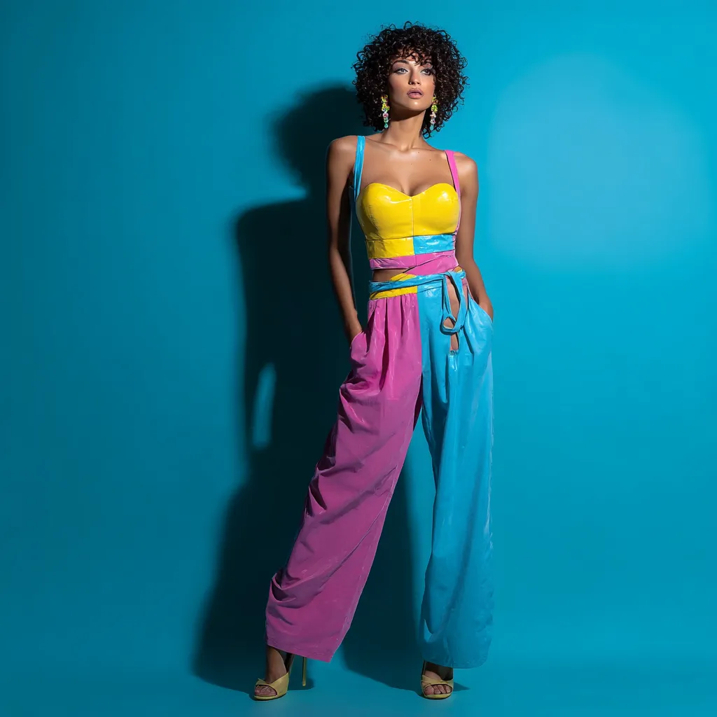 disco party outfit with retro color blocking