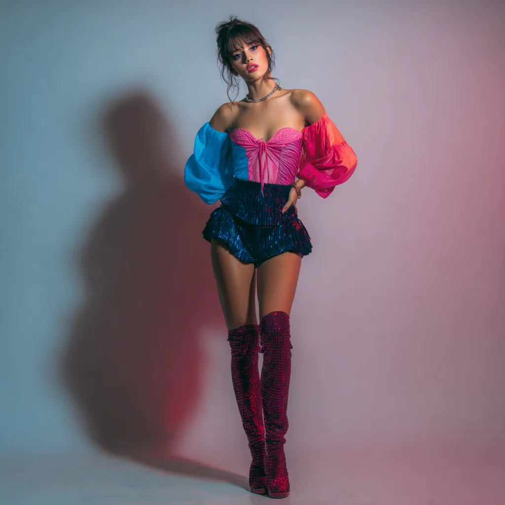 disco outfit ideas with neon color blocks