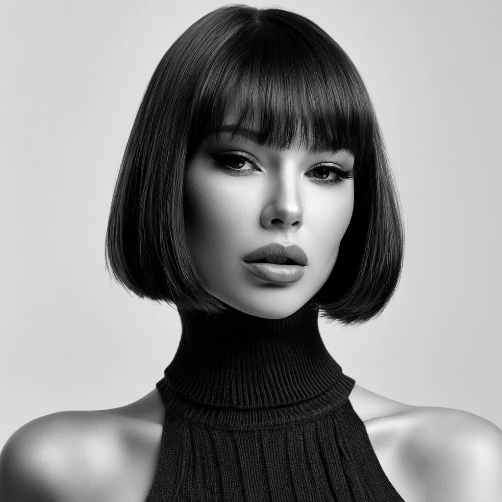 frizz-free glossy short bob straight sections party ready