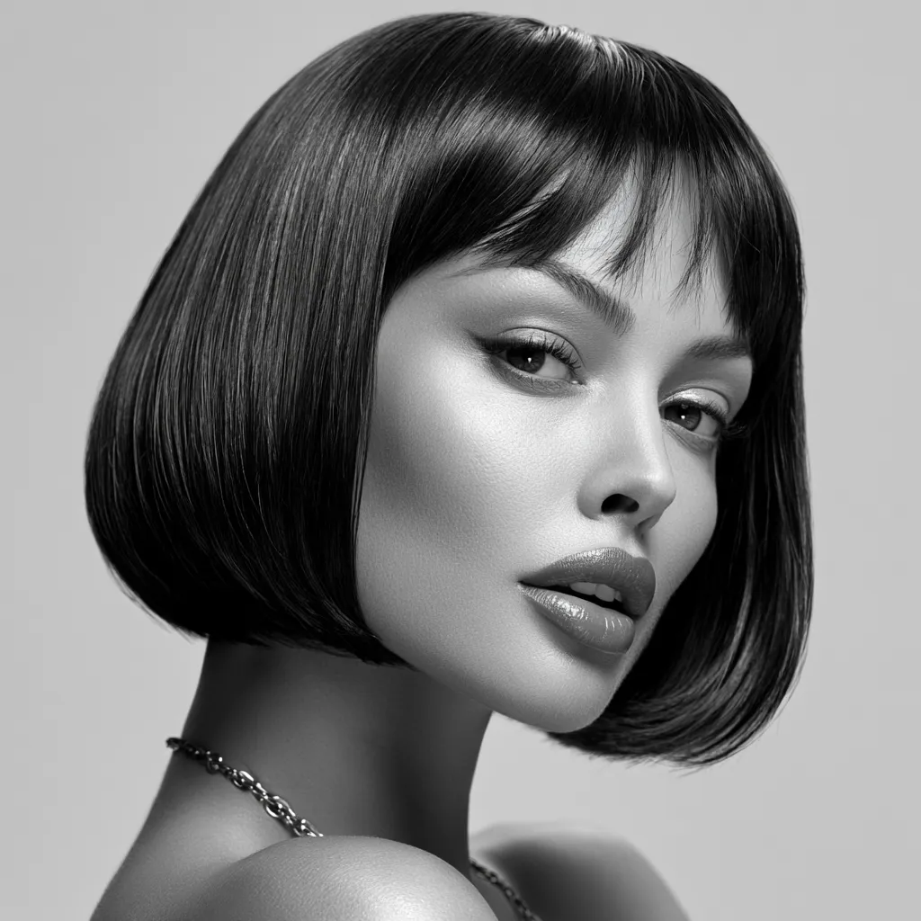 polished sleek bob short hair shine serum formal dinner look