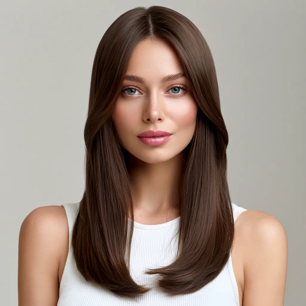 brunette straight hair