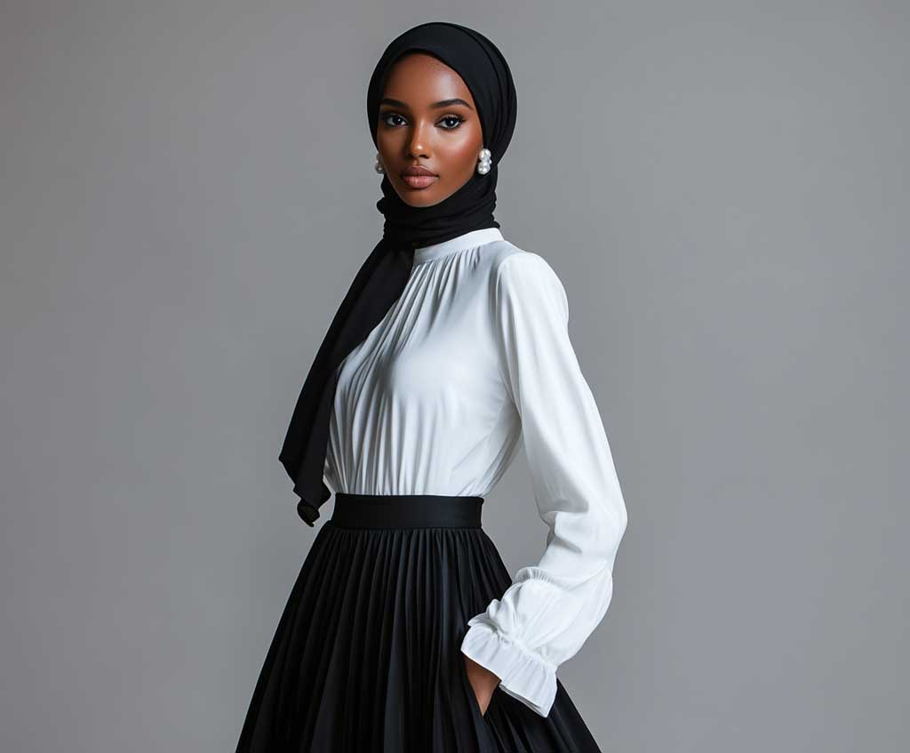 7+ Modest Outfit Ideas with Black and White Elegance