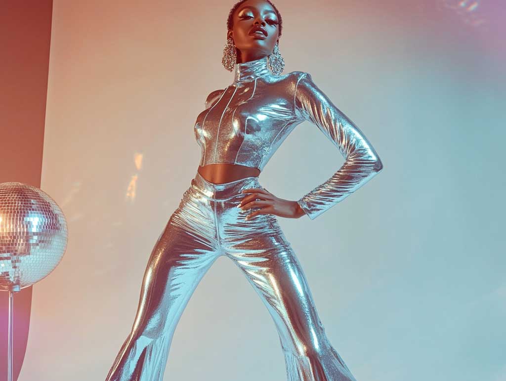 8+ Disco Clothing Ideas Featuring Metallic Bodysuits and Flared Pants