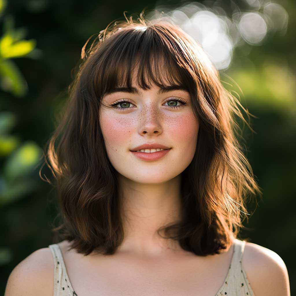 bangs with shoulder length layered hair