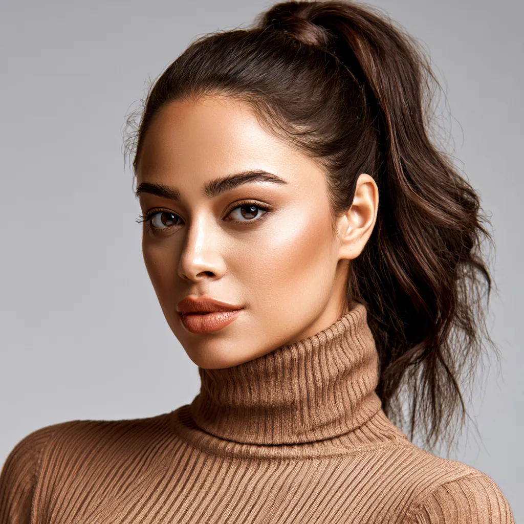 ponytail round face