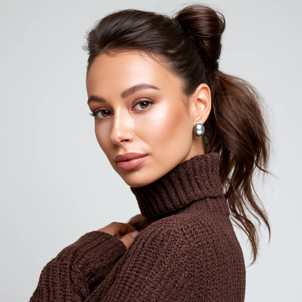 ponytail style for round face